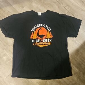 Gildan Black Tee with Orange Graphic